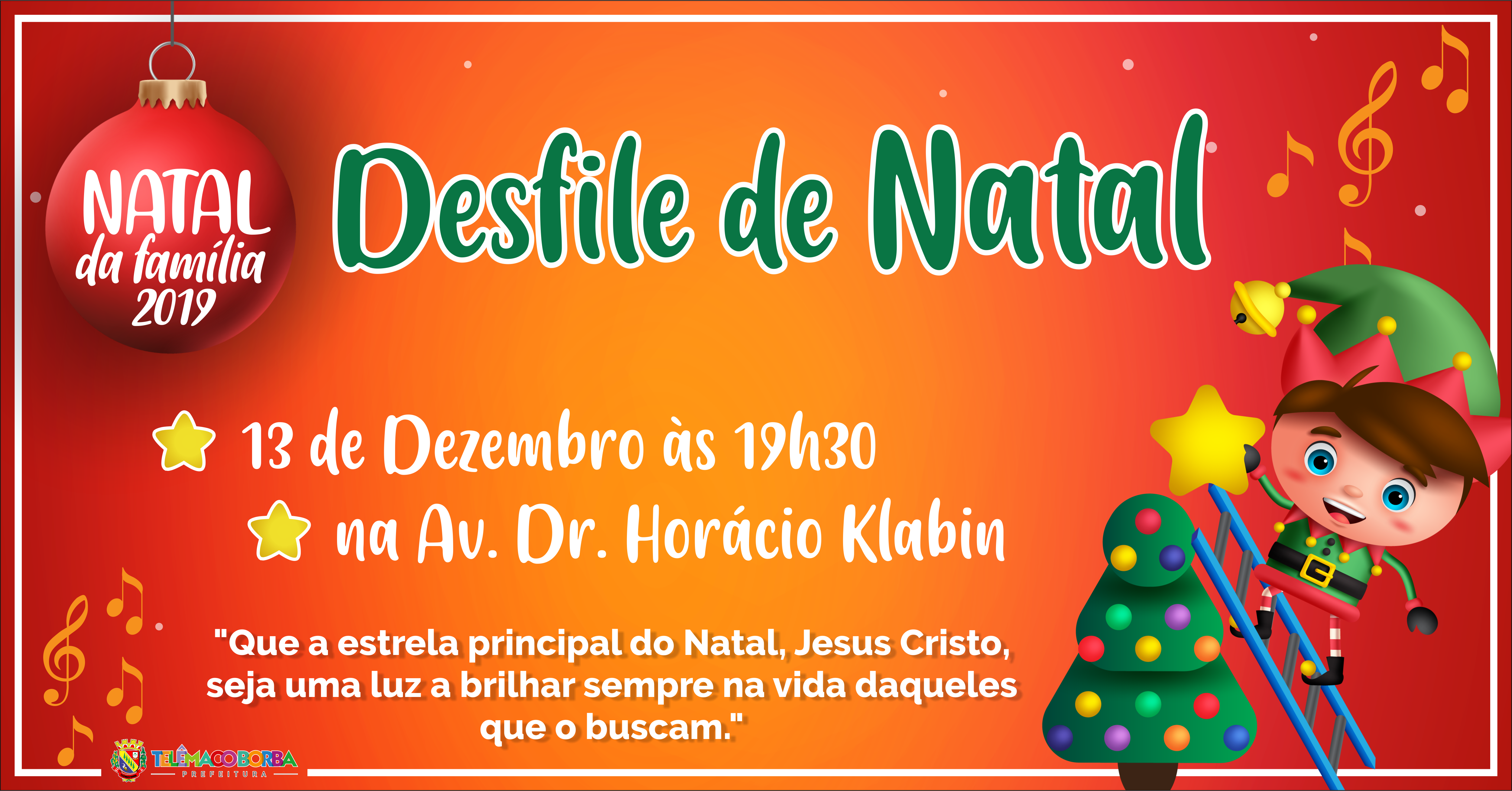Prefeitura abre inscrição para entidades participarem do Desfile de Natal  2019 - Prefeitura de Telêmaco Borba